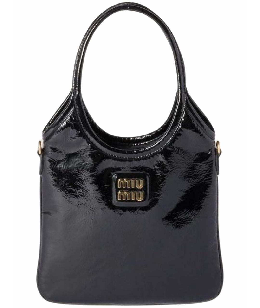 MIU MIU Черная кожаная сумка тоут, фото 1