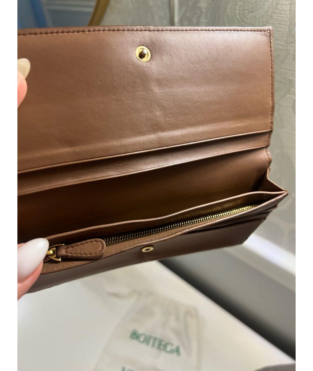 BOTTEGA VENETA Коричневый кожаный кошелек, фото 4