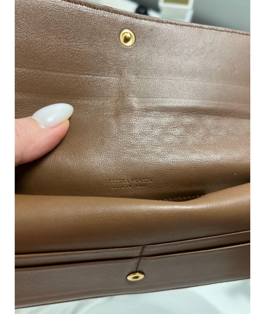 BOTTEGA VENETA Коричневый кожаный кошелек, фото 5