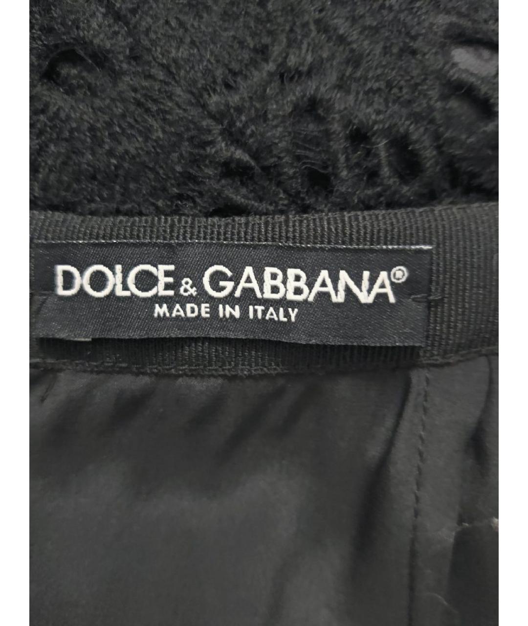 DOLCE&GABBANA Черная шерстяная юбка мини, фото 3