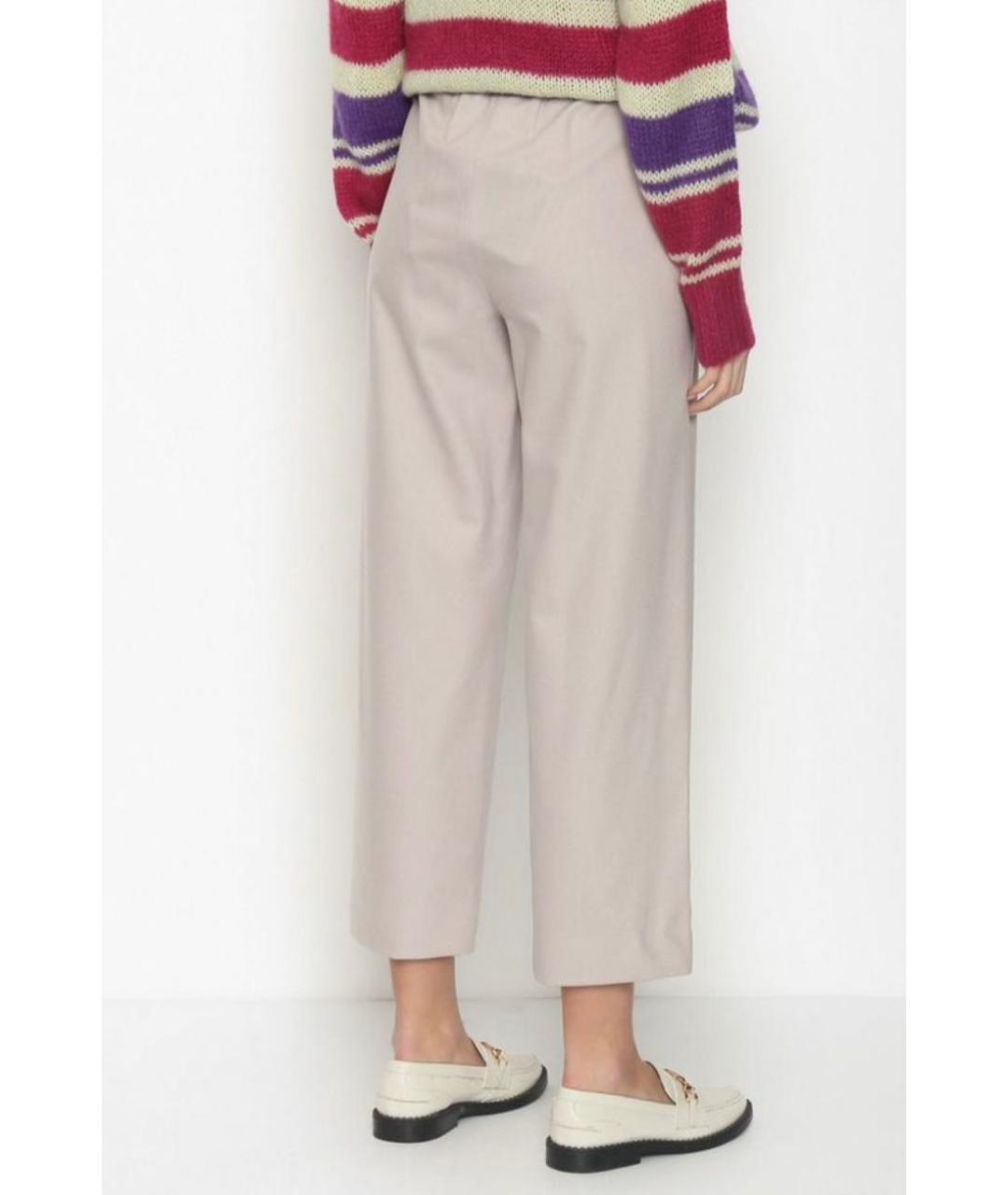 MAX MARA Бежевые шерстяные прямые брюки, фото 2