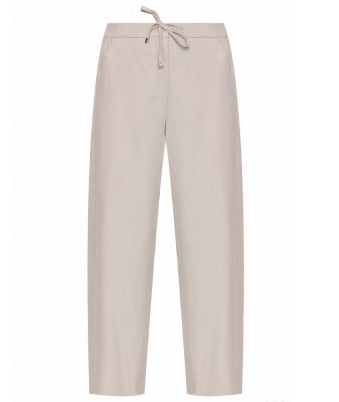 MAX MARA Бежевые шерстяные прямые брюки, фото 8