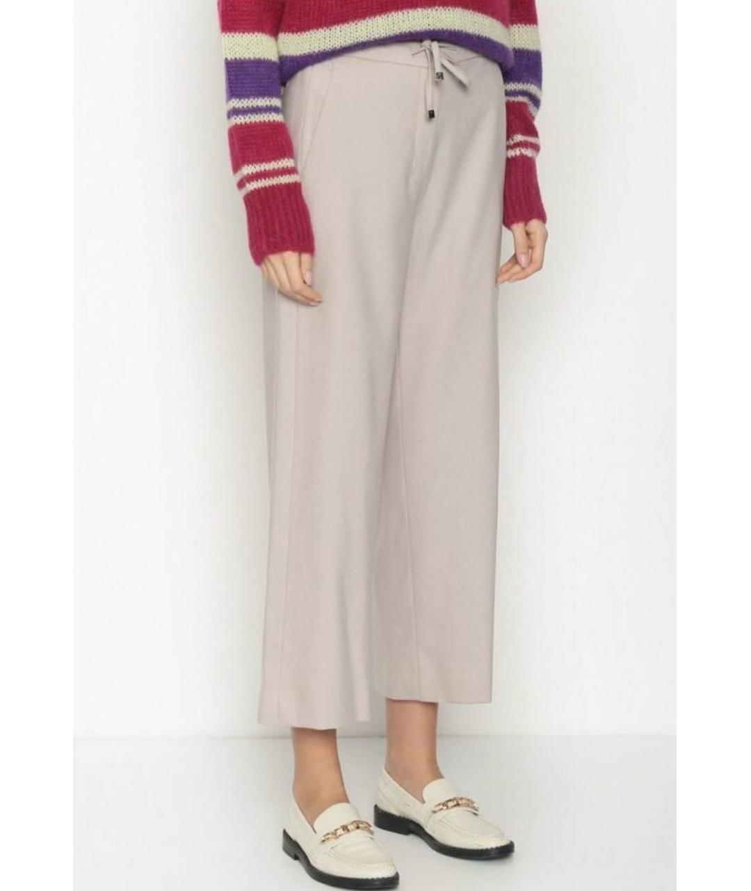 MAX MARA Бежевые шерстяные прямые брюки, фото 7