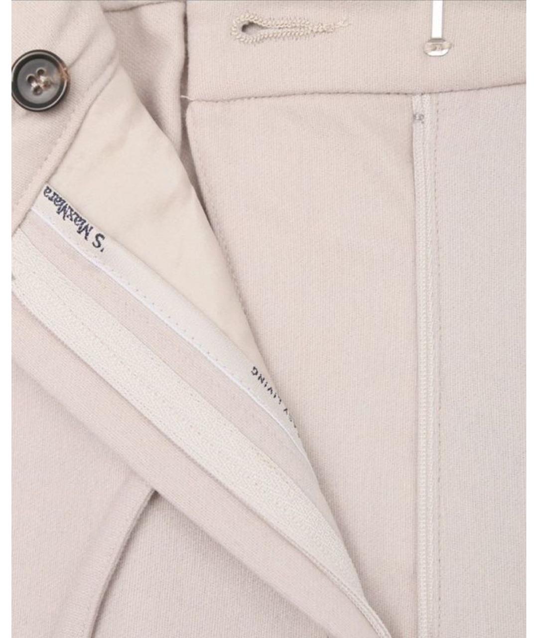MAX MARA Бежевые шерстяные прямые брюки, фото 6