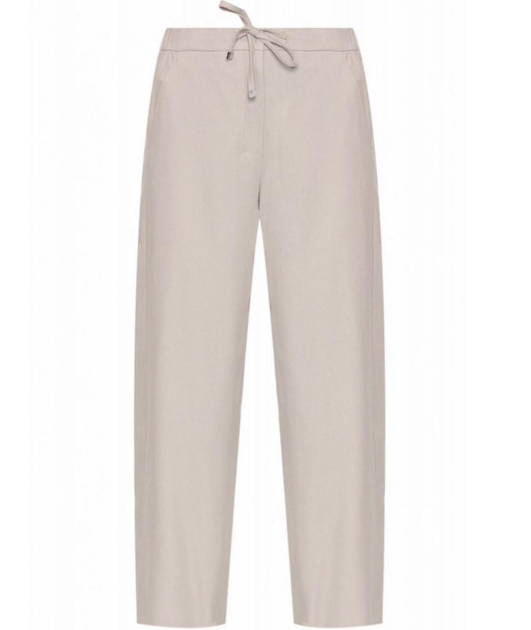 MAX MARA Бежевые шерстяные прямые брюки, фото 1