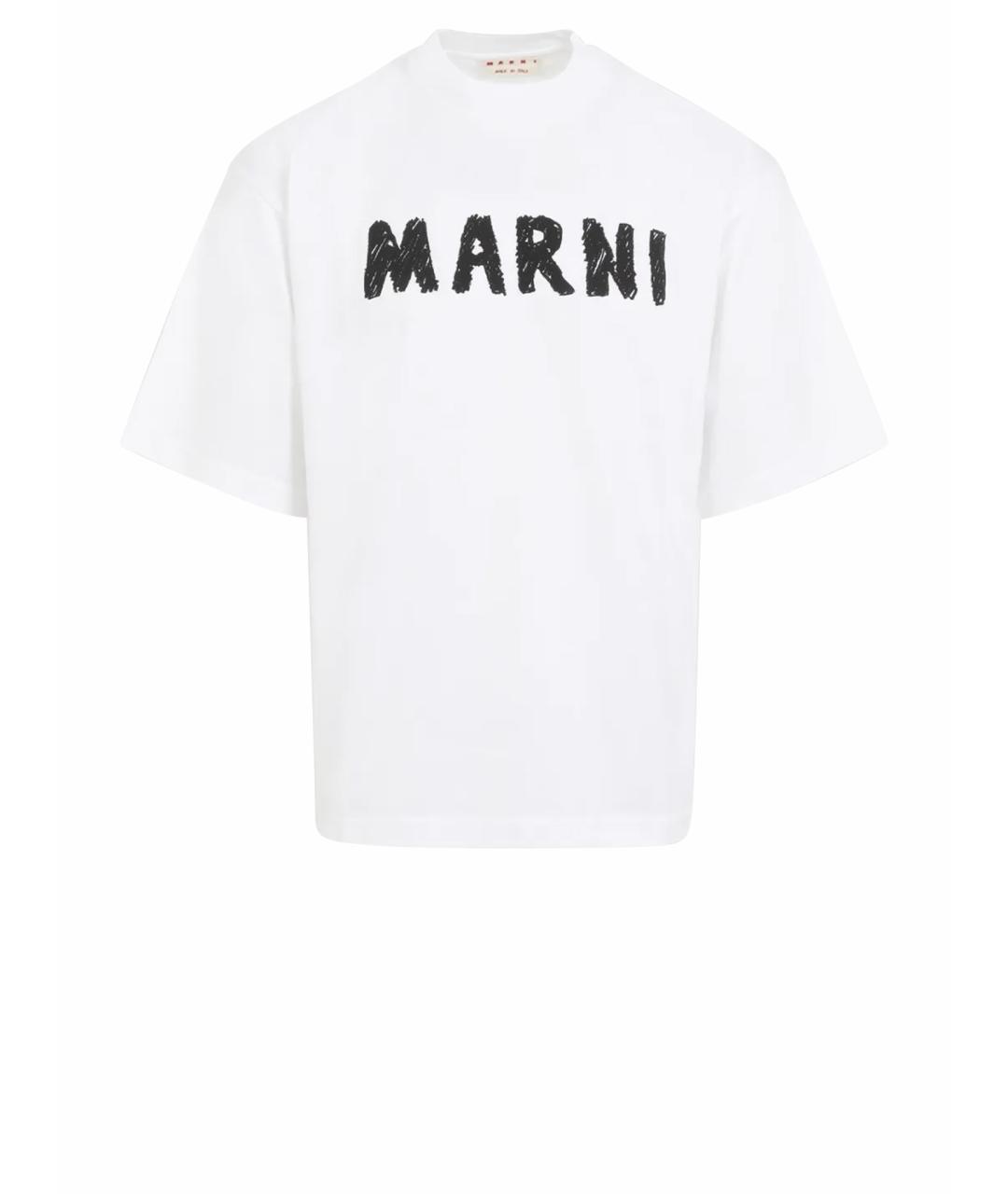MARNI Белая хлопковая футболка, фото 1