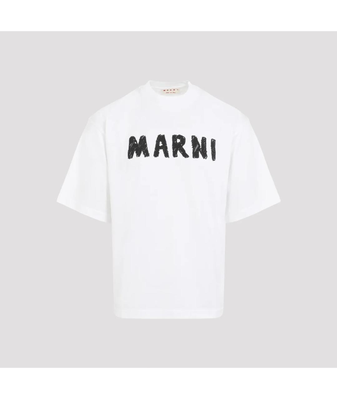 MARNI Белая хлопковая футболка, фото 5
