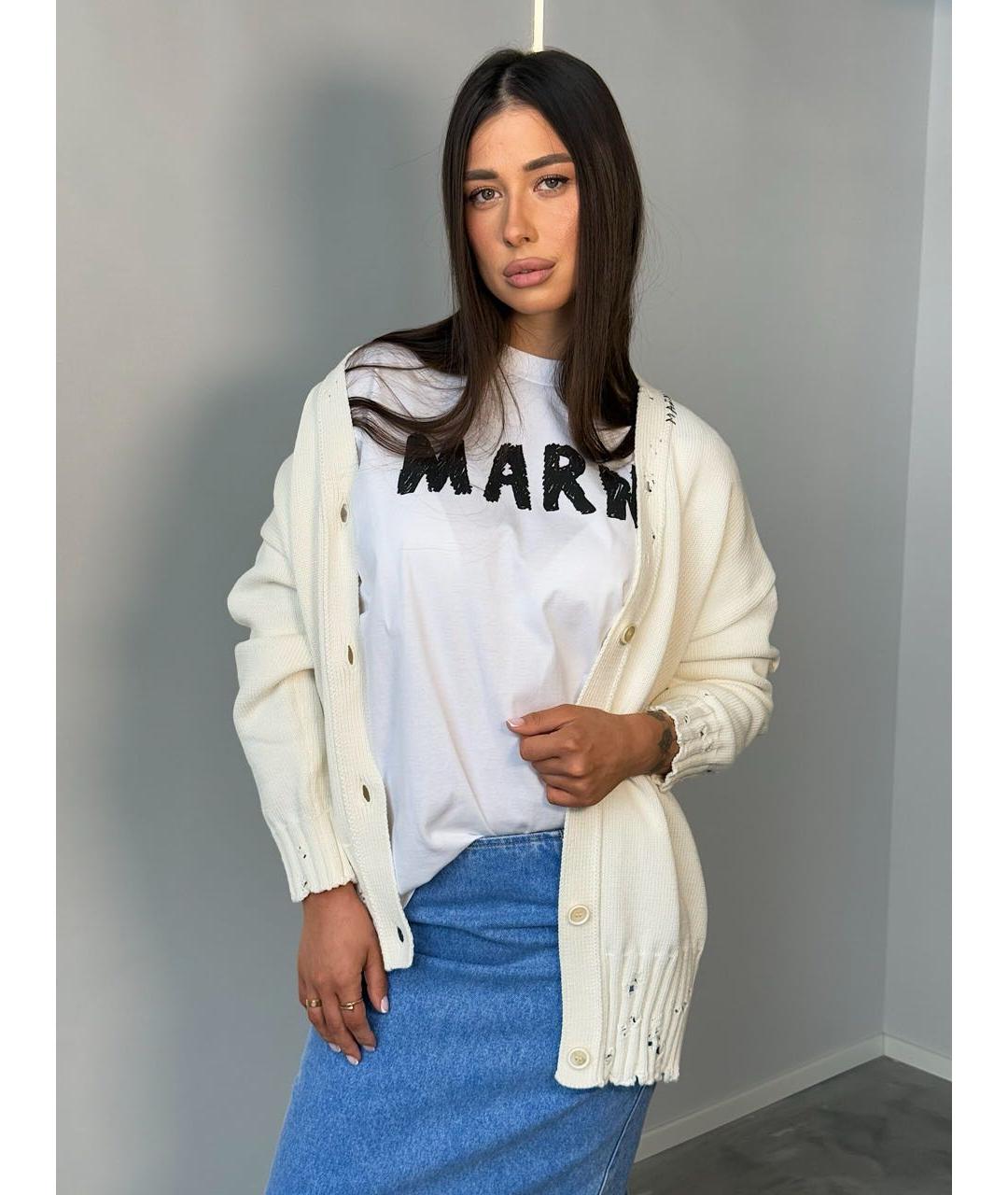 MARNI Белая хлопковая футболка, фото 2
