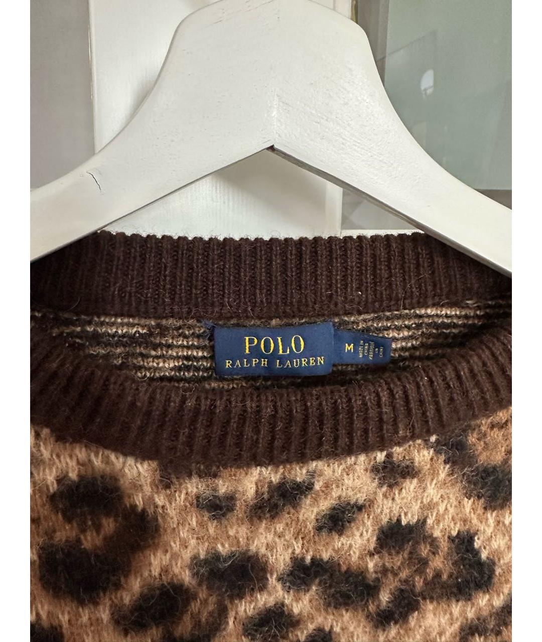 POLO RALPH LAUREN Коричневый шерстяной джемпер / свитер, фото 3