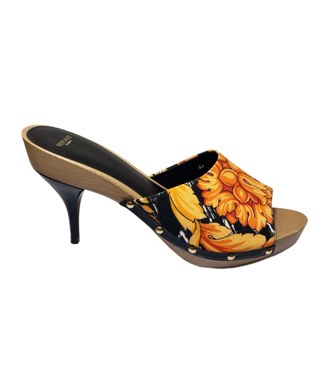 VERSACE Мульти кожаные сабо, фото 9