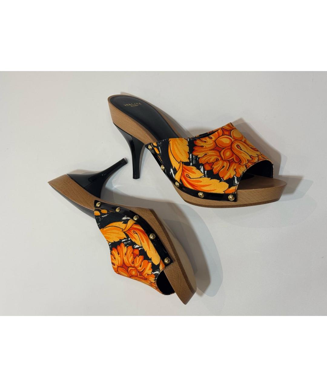 VERSACE Мульти кожаные сабо, фото 3