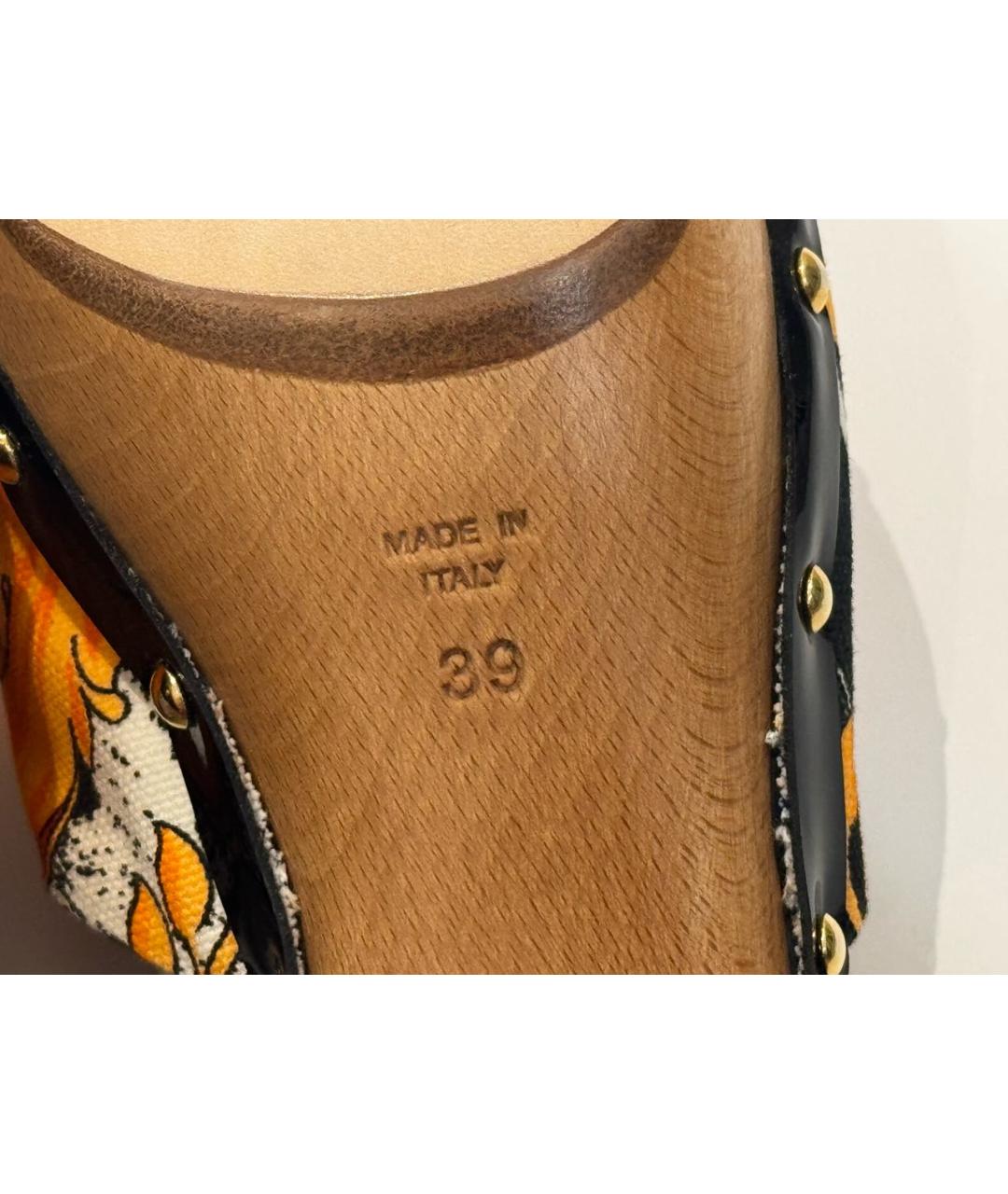 VERSACE Мульти кожаные сабо, фото 7