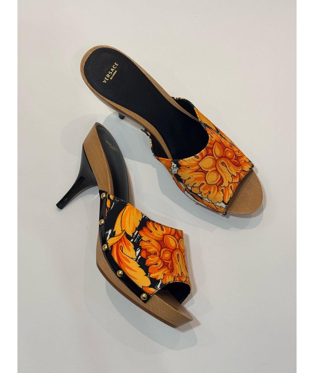 VERSACE Мульти кожаные сабо, фото 2