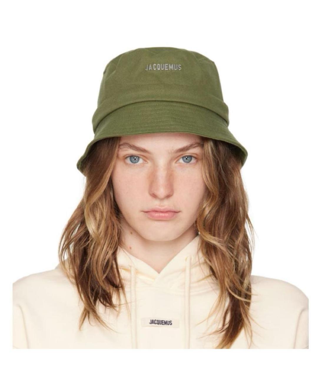 JACQUEMUS Хаки хлопковая панама, фото 5