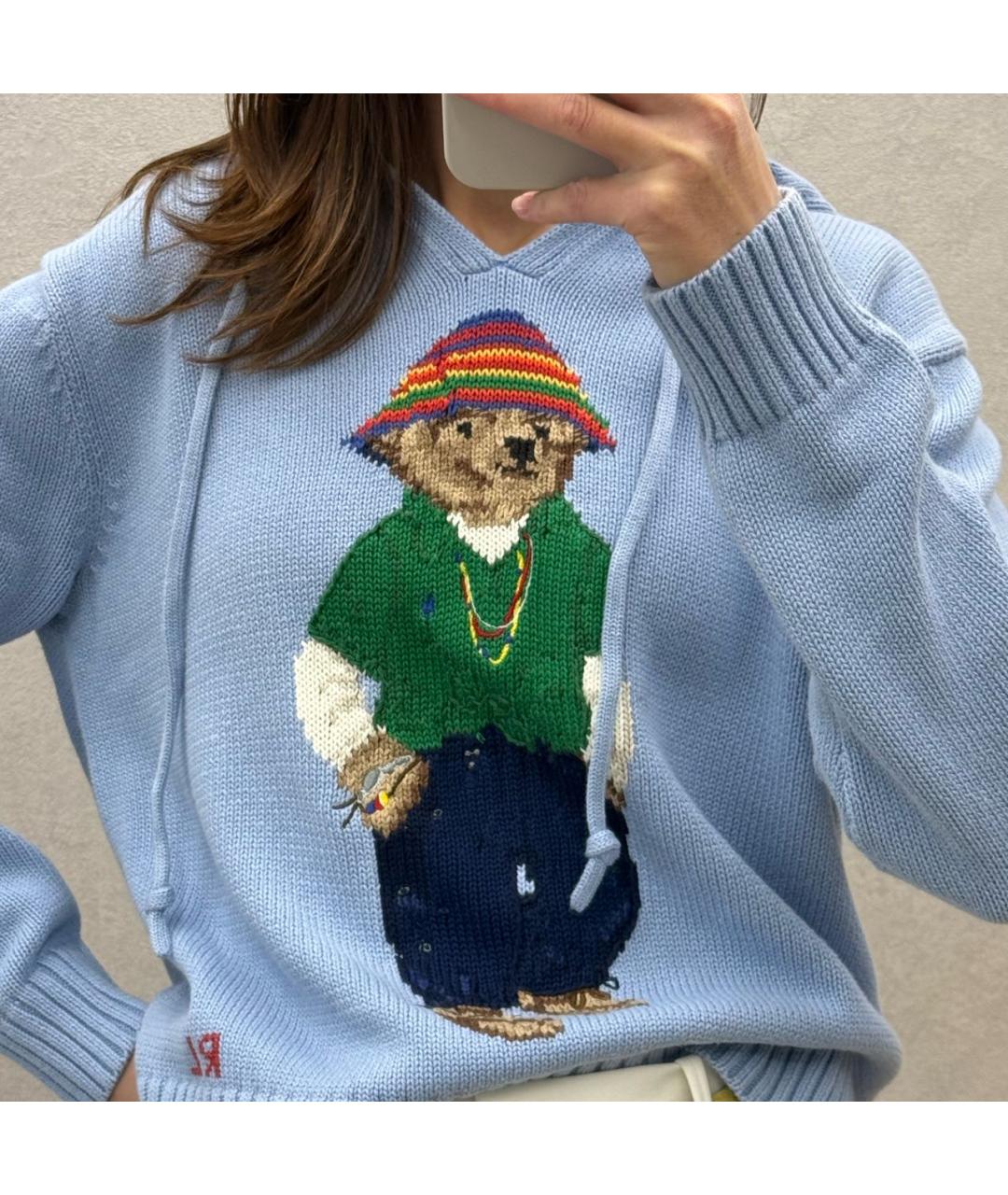 POLO RALPH LAUREN Голубой хлопковый джемпер / свитер, фото 4
