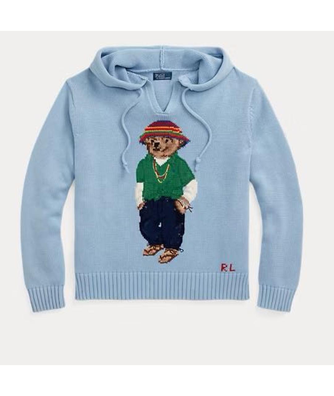 POLO RALPH LAUREN Голубой хлопковый джемпер / свитер, фото 9