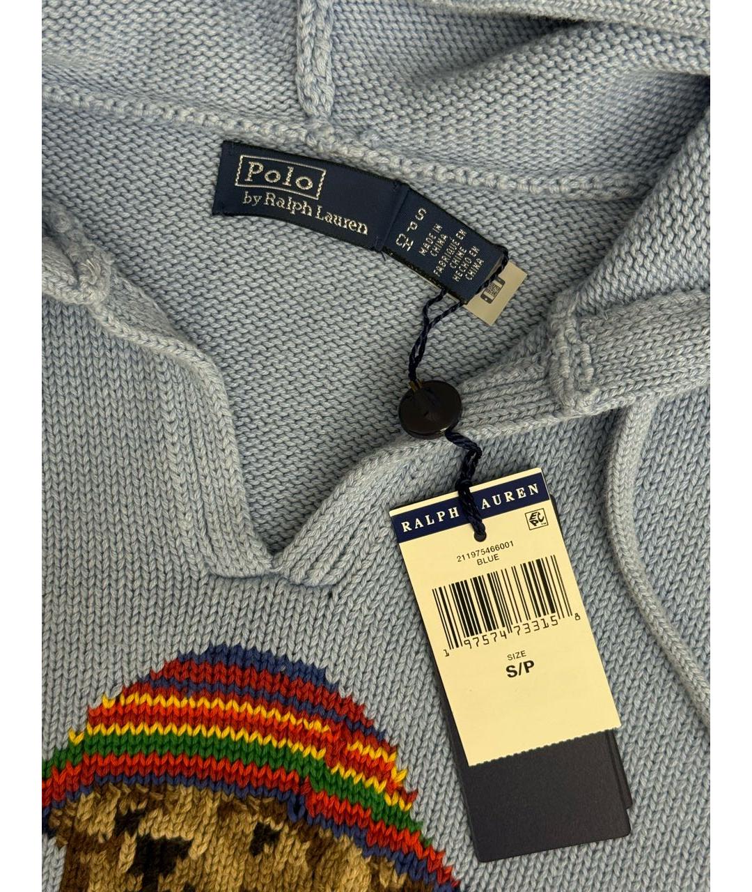 POLO RALPH LAUREN Голубой хлопковый джемпер / свитер, фото 3