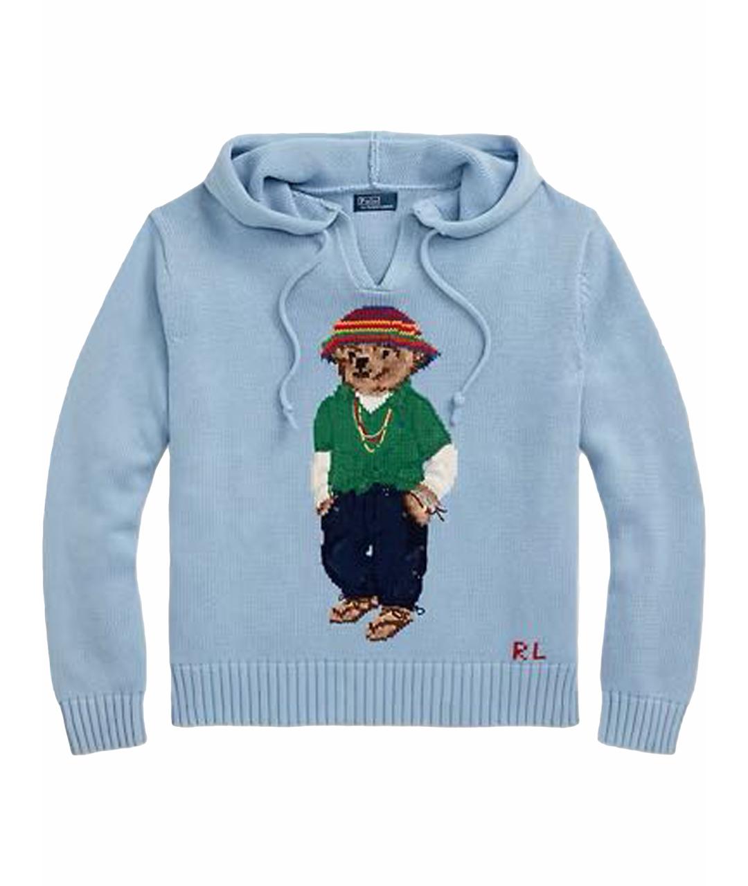 POLO RALPH LAUREN Голубой хлопковый джемпер / свитер, фото 1