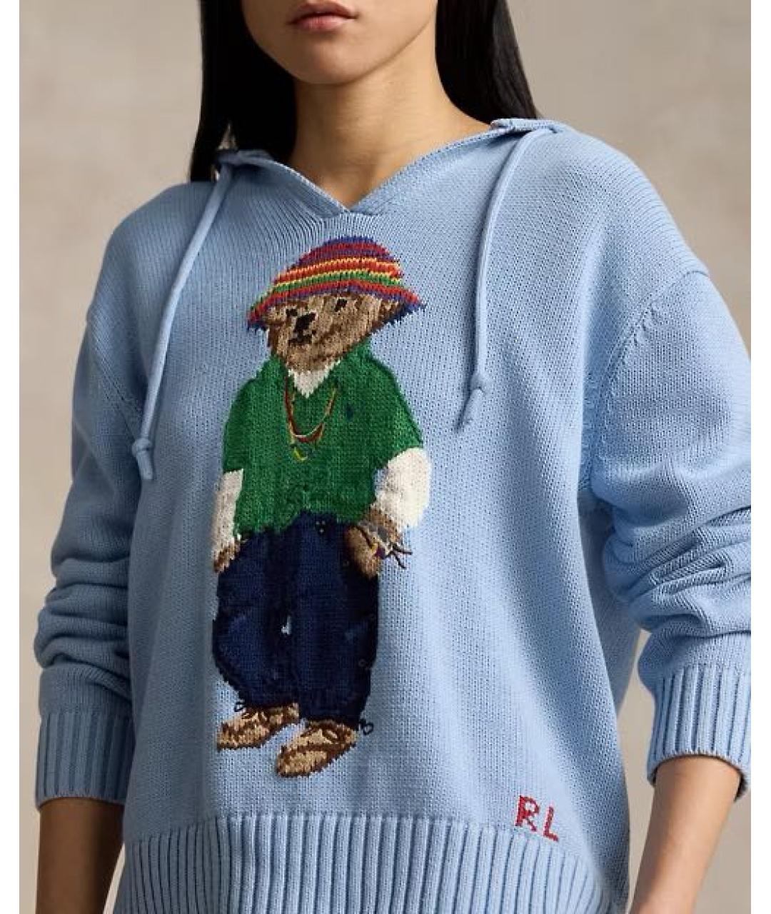 POLO RALPH LAUREN Голубой хлопковый джемпер / свитер, фото 5