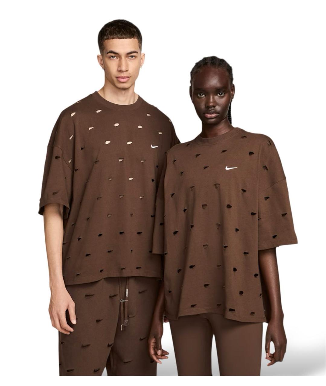 JACQUEMUS Коричневая хлопковая футболка, фото 4