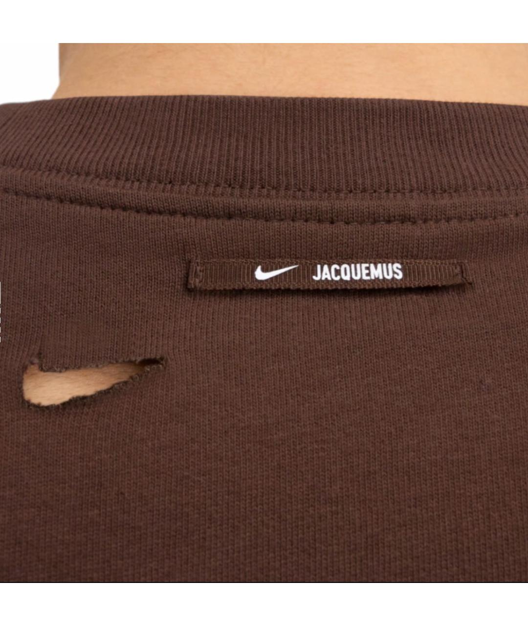 JACQUEMUS Коричневая хлопковая футболка, фото 3
