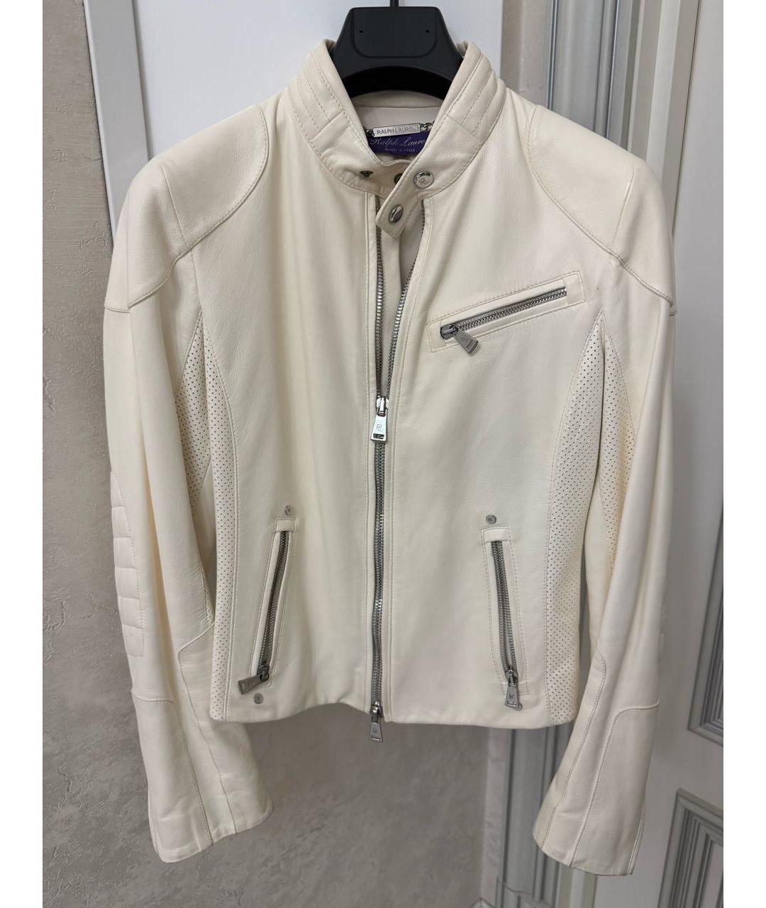 RALPH LAUREN Белая кожаная куртка, фото 9