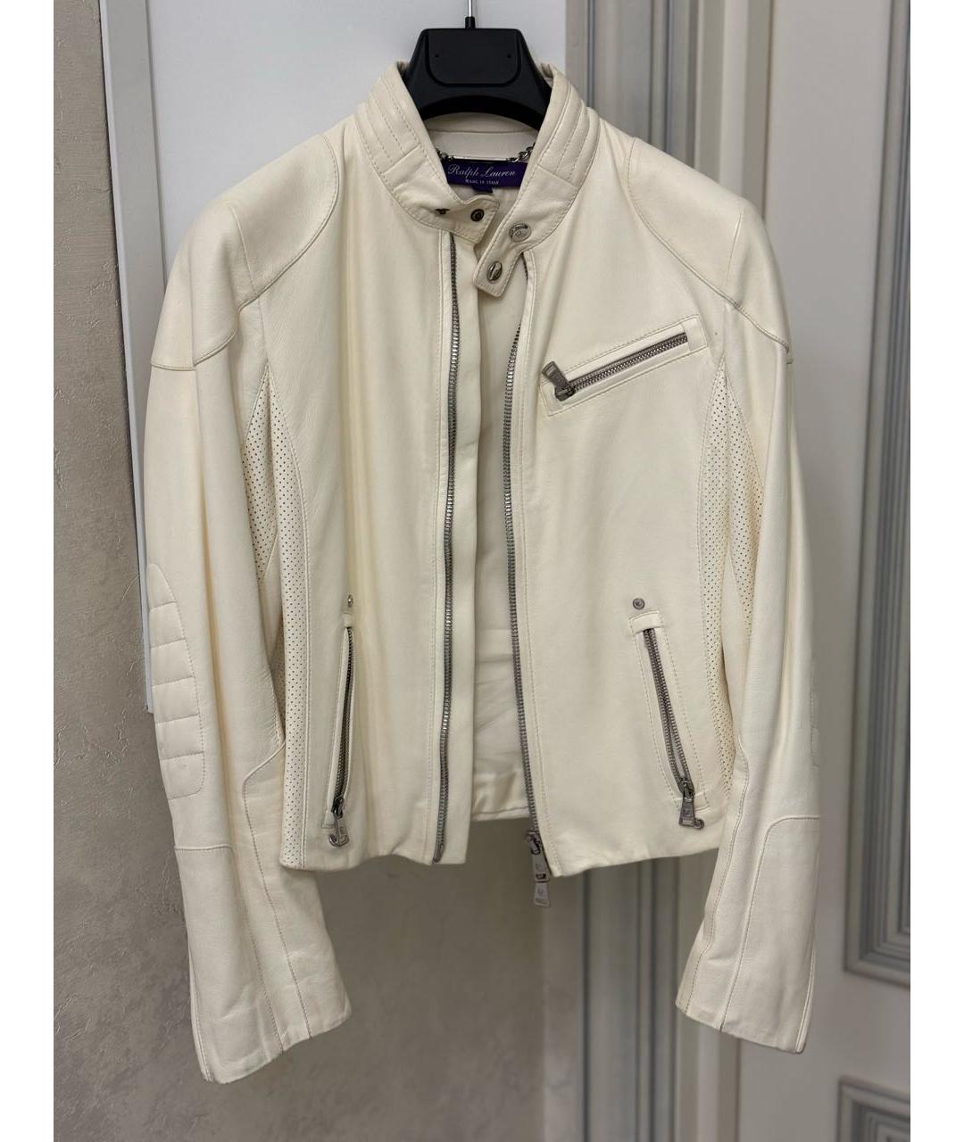 RALPH LAUREN Белая кожаная куртка, фото 8
