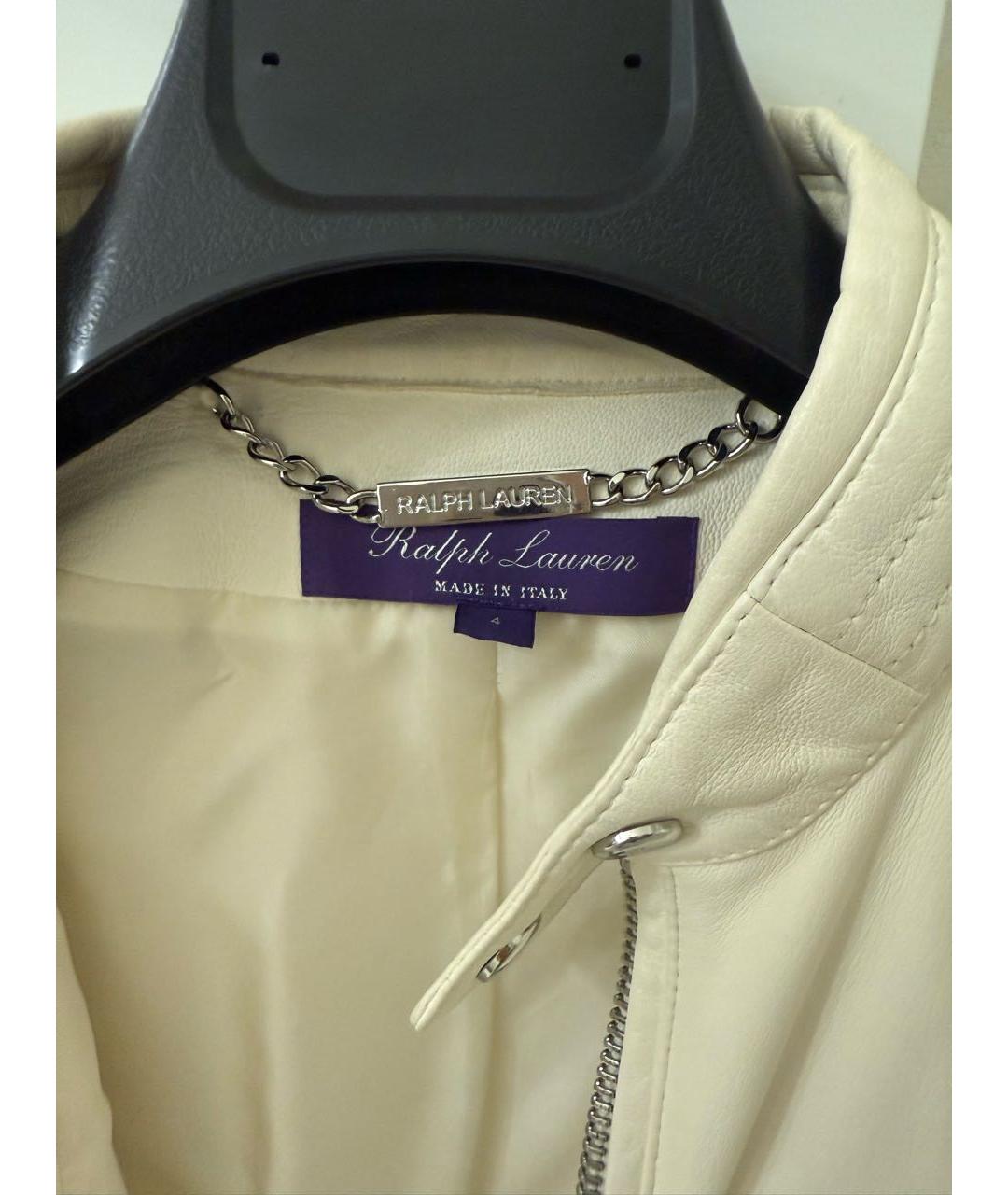 RALPH LAUREN Белая кожаная куртка, фото 7