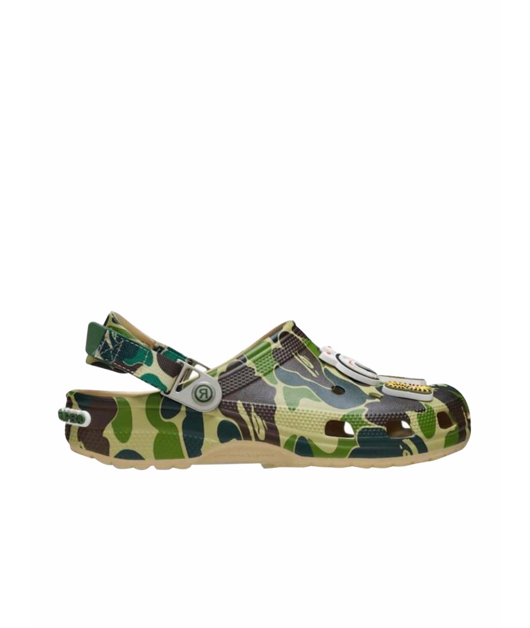 A BATHING APE Зеленые резиновые сандалии, фото 1