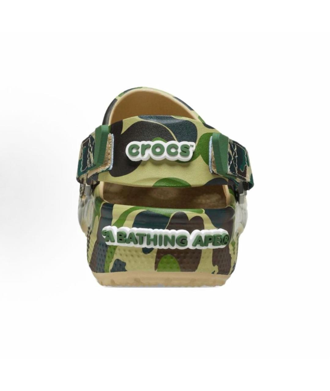 A BATHING APE Зеленые резиновые сандалии, фото 4