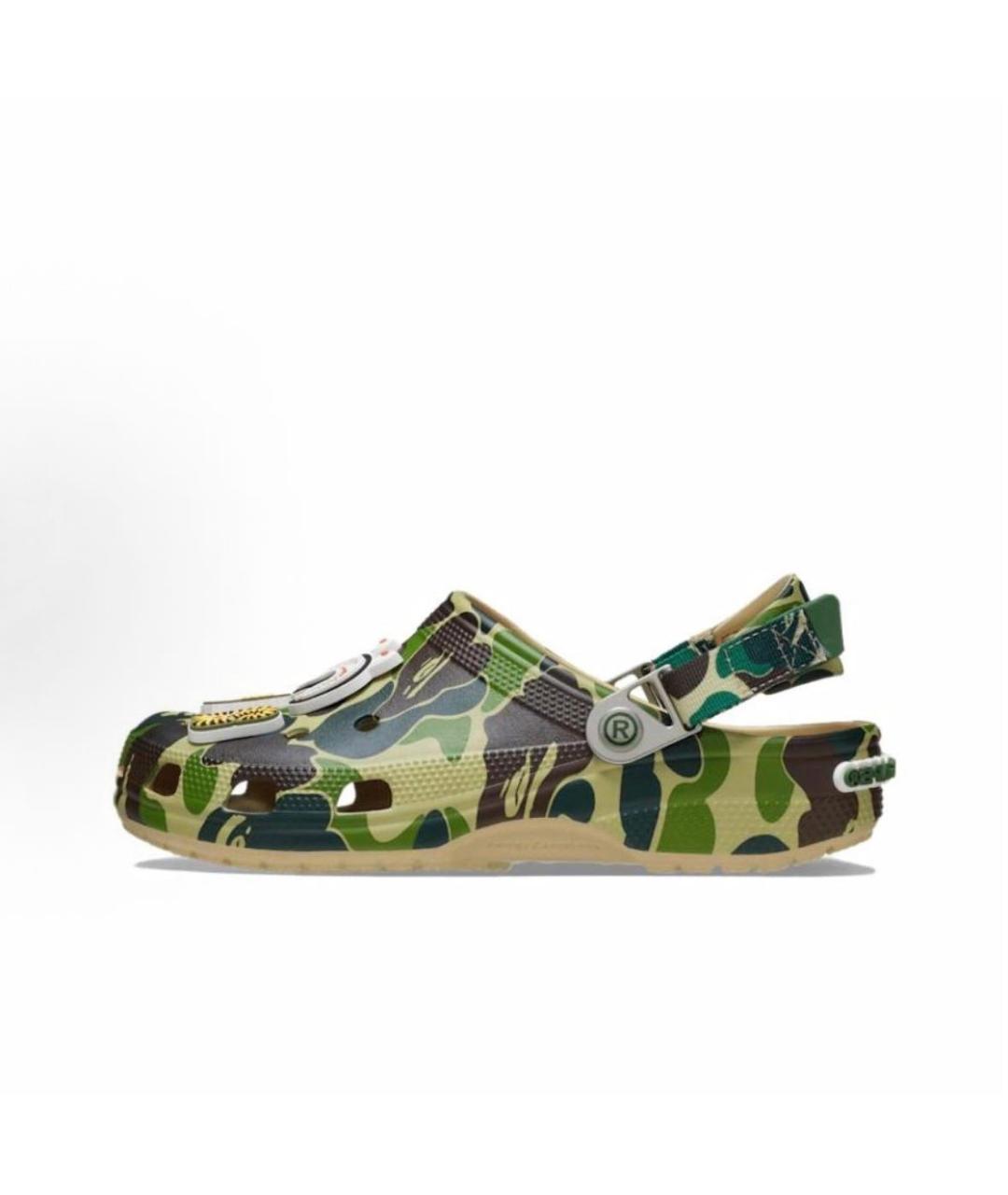 A BATHING APE Зеленые резиновые сандалии, фото 8