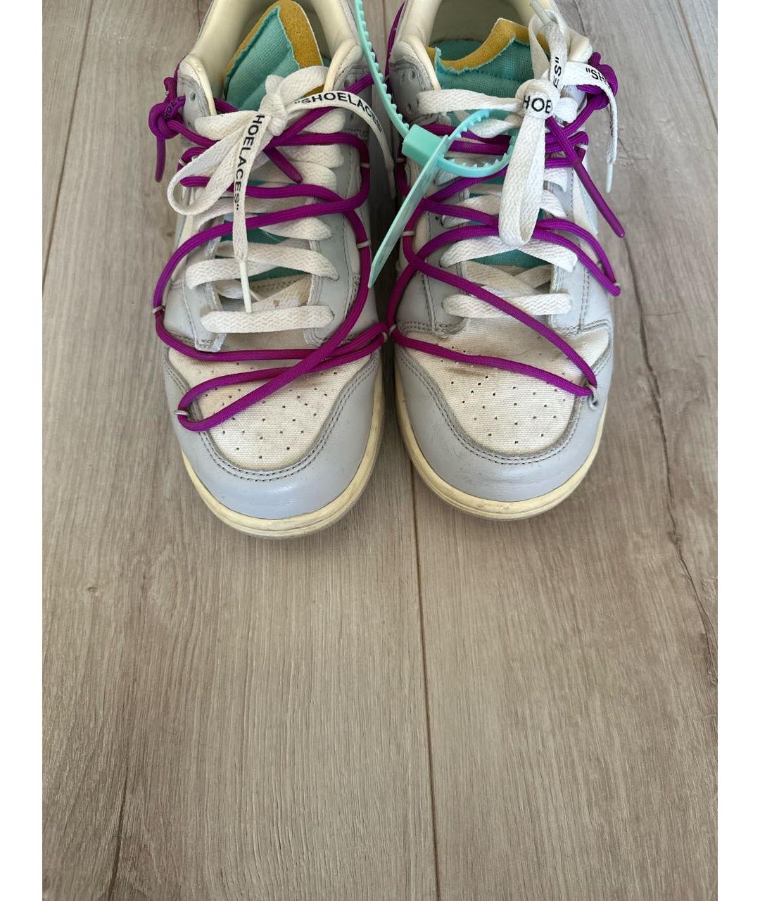 NIKE X OFF-WHITE Белые низкие кроссовки / кеды, фото 2