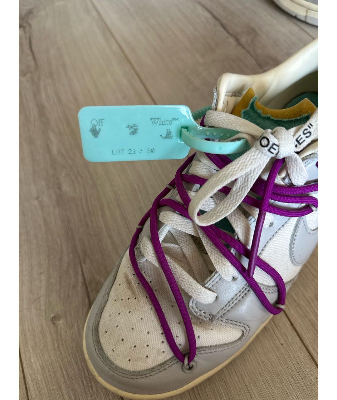 NIKE X OFF-WHITE Белые низкие кроссовки / кеды, фото 5