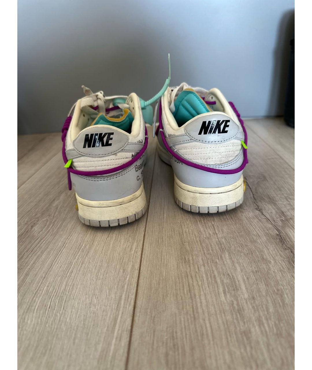 NIKE X OFF-WHITE Белые низкие кроссовки / кеды, фото 4