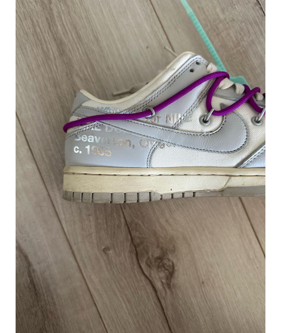 NIKE X OFF-WHITE Белые низкие кроссовки / кеды, фото 7