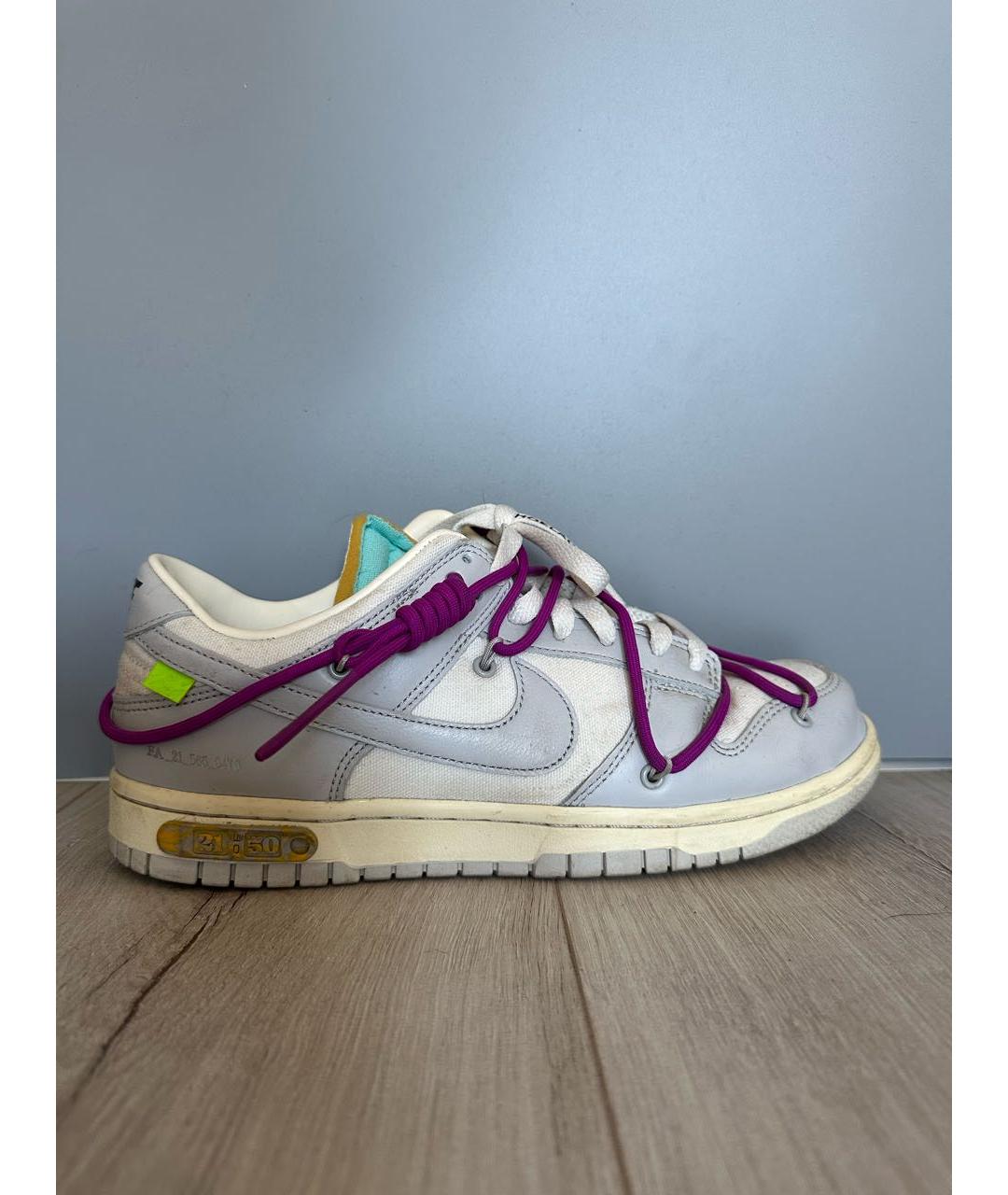 NIKE X OFF-WHITE Белые низкие кроссовки / кеды, фото 9