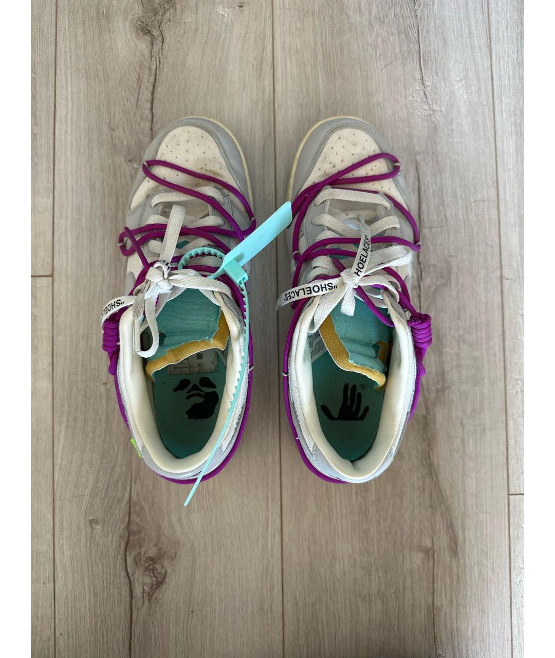 NIKE X OFF-WHITE Белые низкие кроссовки / кеды, фото 3