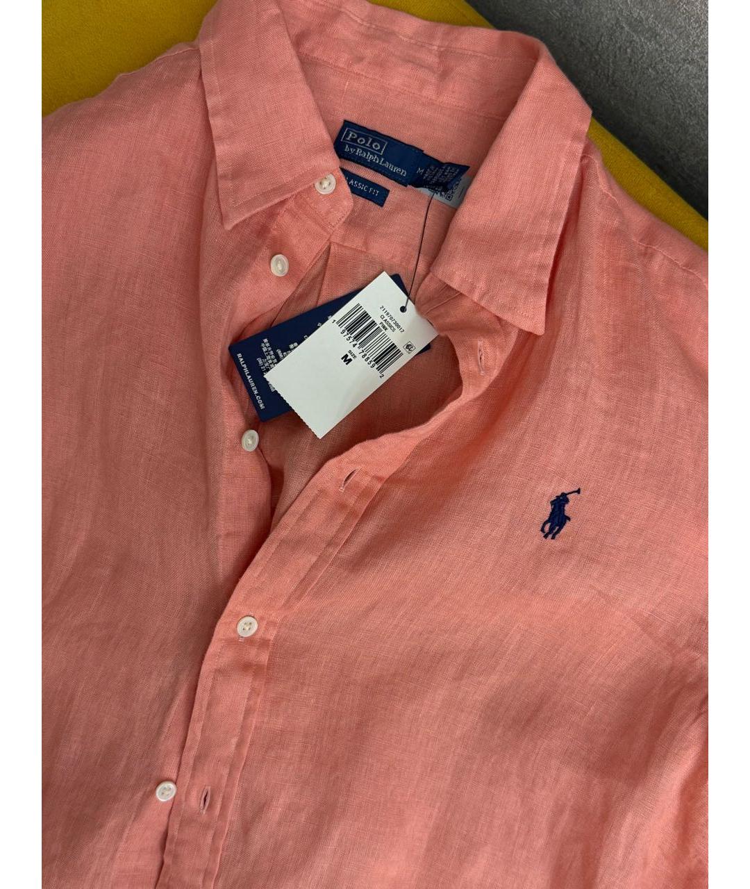 POLO RALPH LAUREN Коралловая льняная рубашка, фото 3
