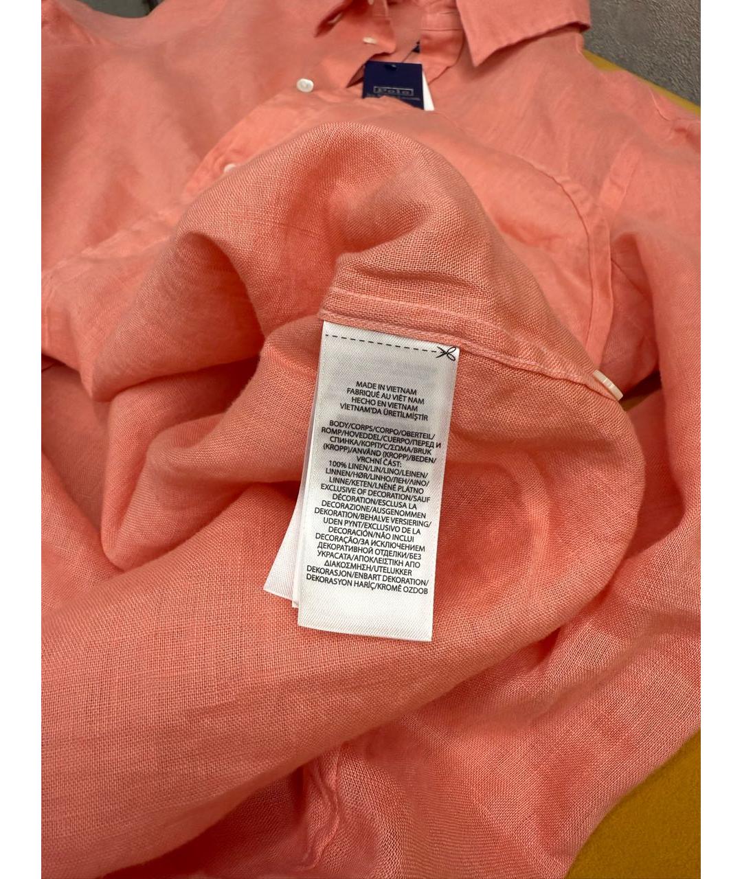 POLO RALPH LAUREN Коралловая льняная рубашка, фото 4