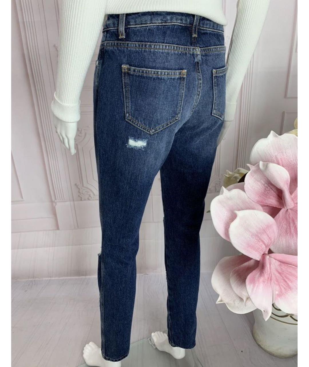 ERMANNO SCERVINO Темно-синие хлопковые прямые джинсы, фото 2