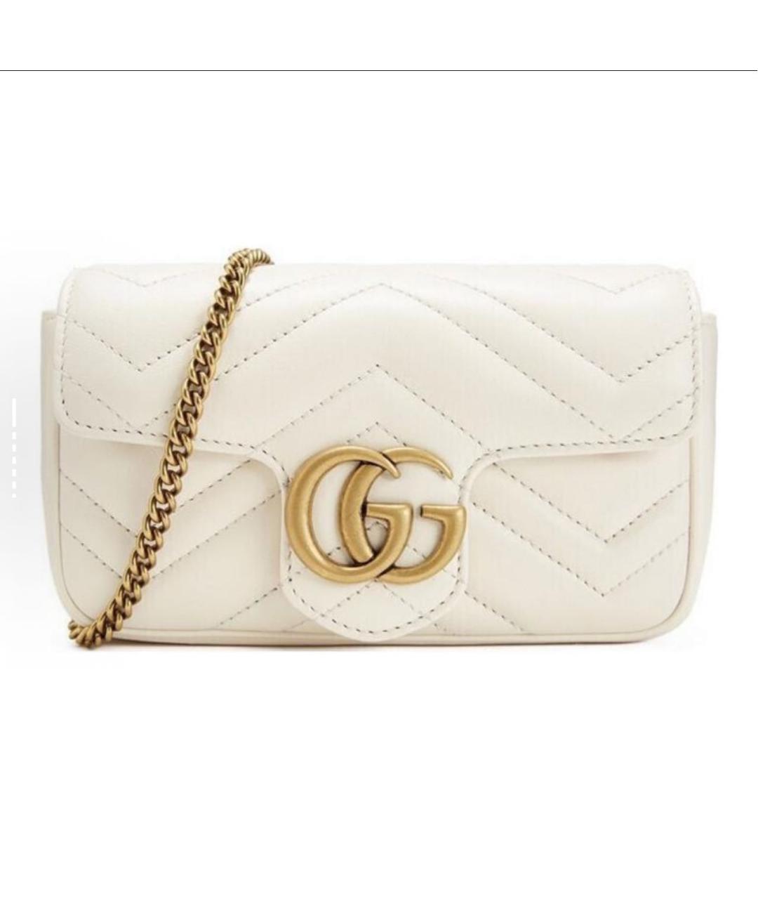 GUCCI Бежевая кожаная сумка через плечо, фото 5