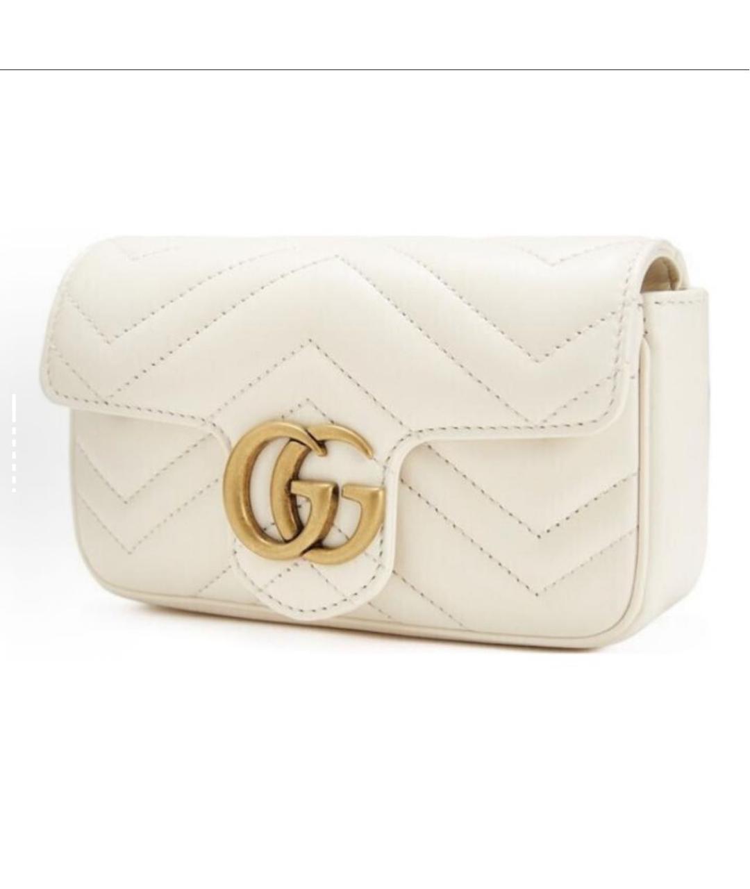 GUCCI Бежевая кожаная сумка через плечо, фото 2