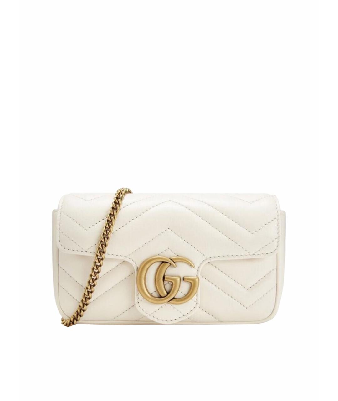 GUCCI Бежевая кожаная сумка через плечо, фото 1