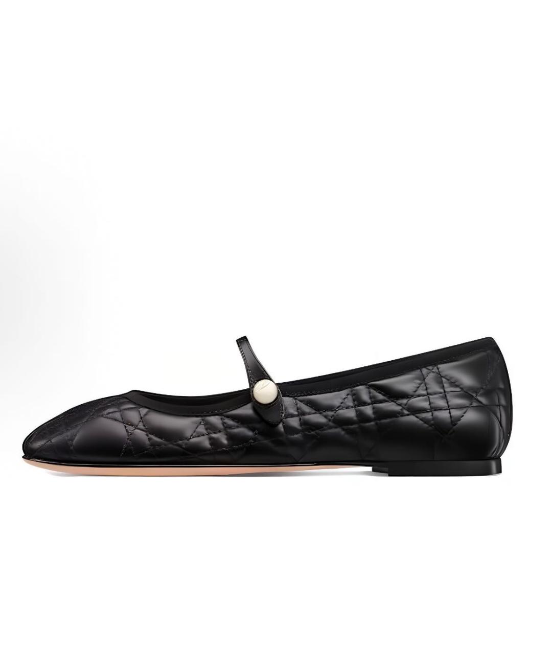 CHRISTIAN DIOR Черные кожаные лодочки на низком каблуке, фото 4
