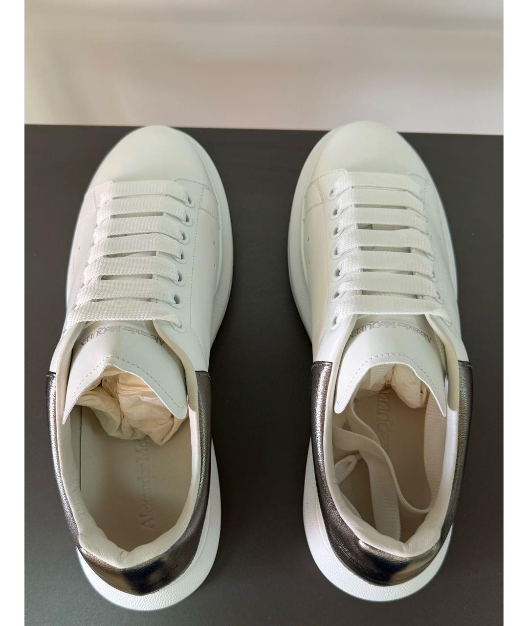 ALEXANDER MCQUEEN Белые кожаные кеды, фото 4