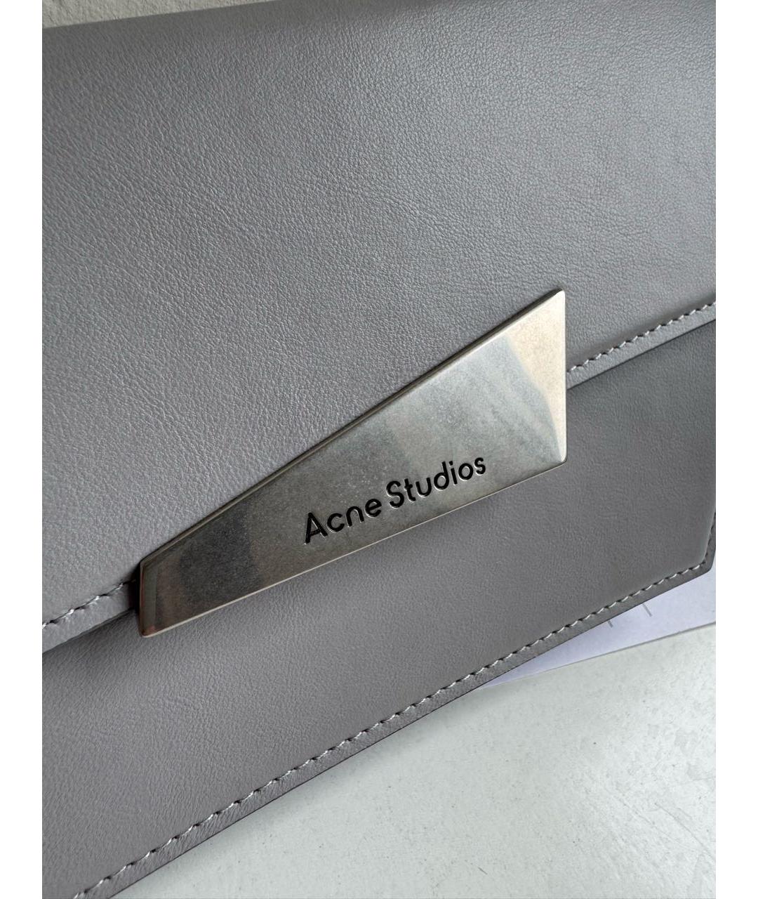ACNE STUDIOS Антрацитовая кожаная сумка через плечо, фото 8
