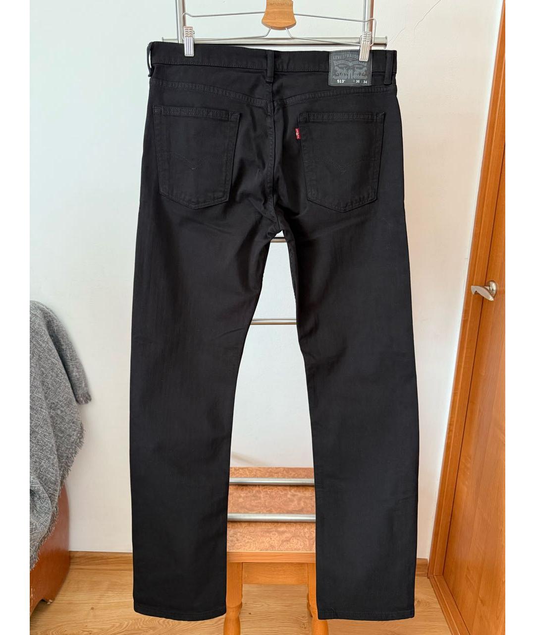 LEVI'S Черные хлопковые прямые джинсы, фото 2