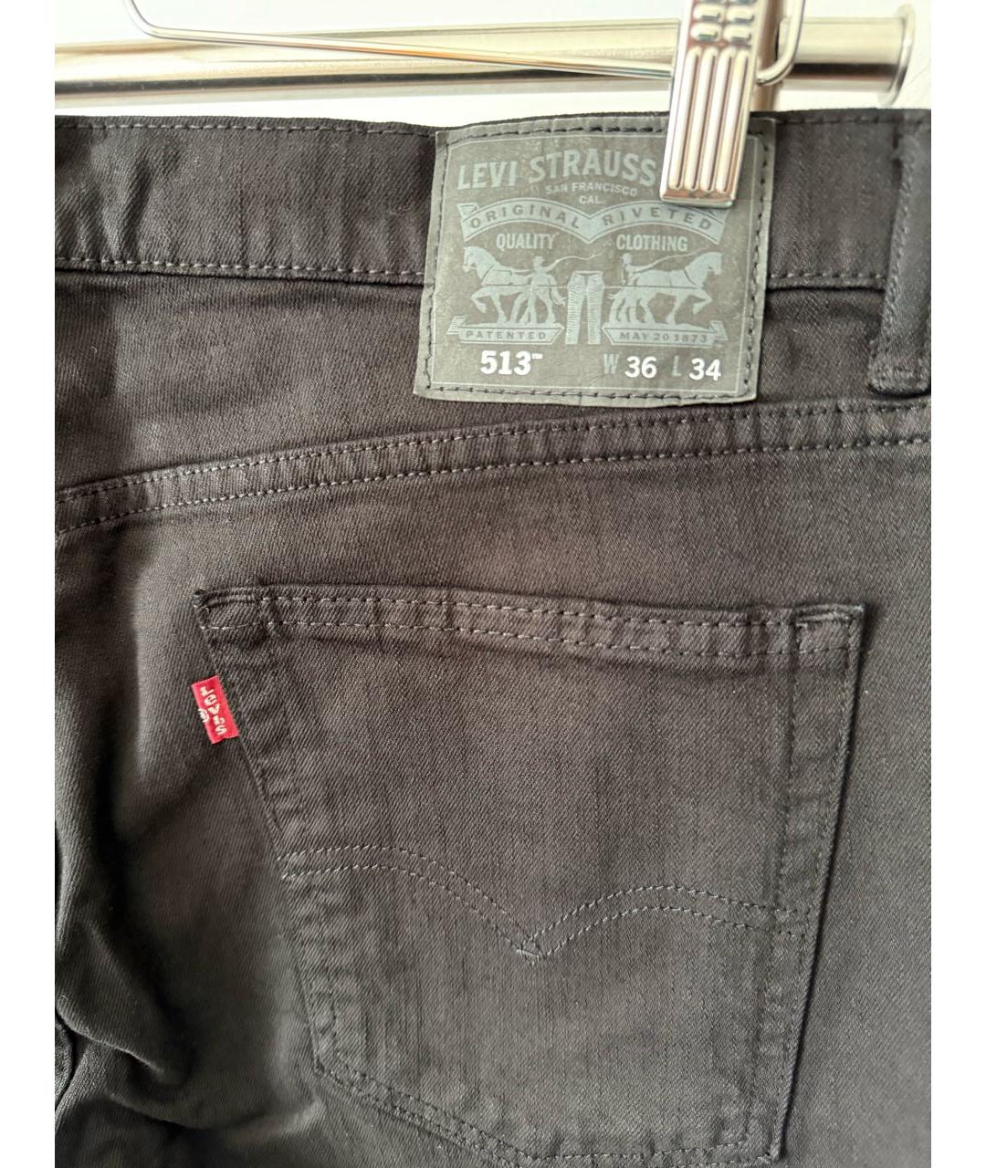 LEVI'S Черные хлопковые прямые джинсы, фото 6