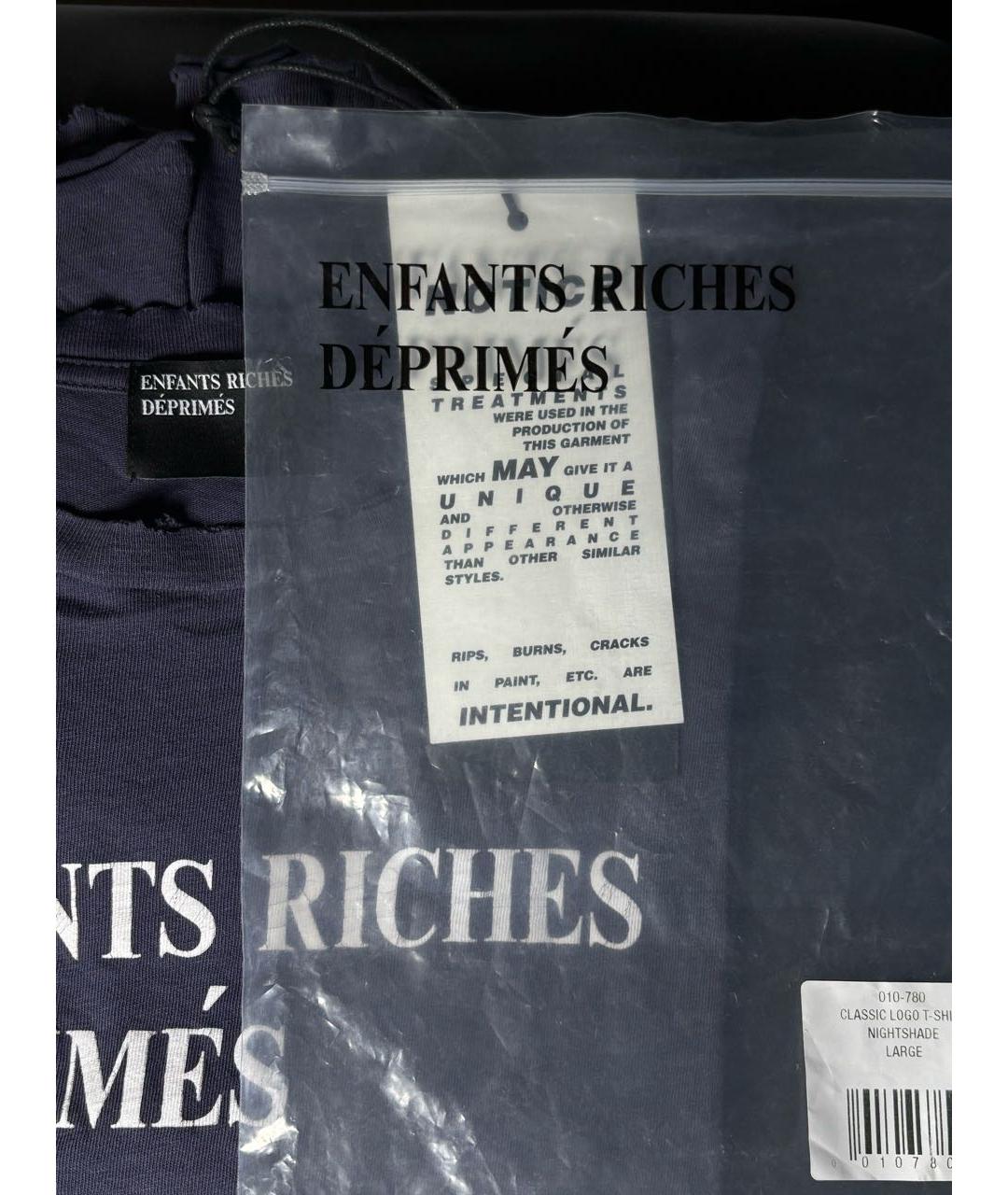 Enfants Riches Déprimés Темно-синяя хлопковая футболка, фото 7