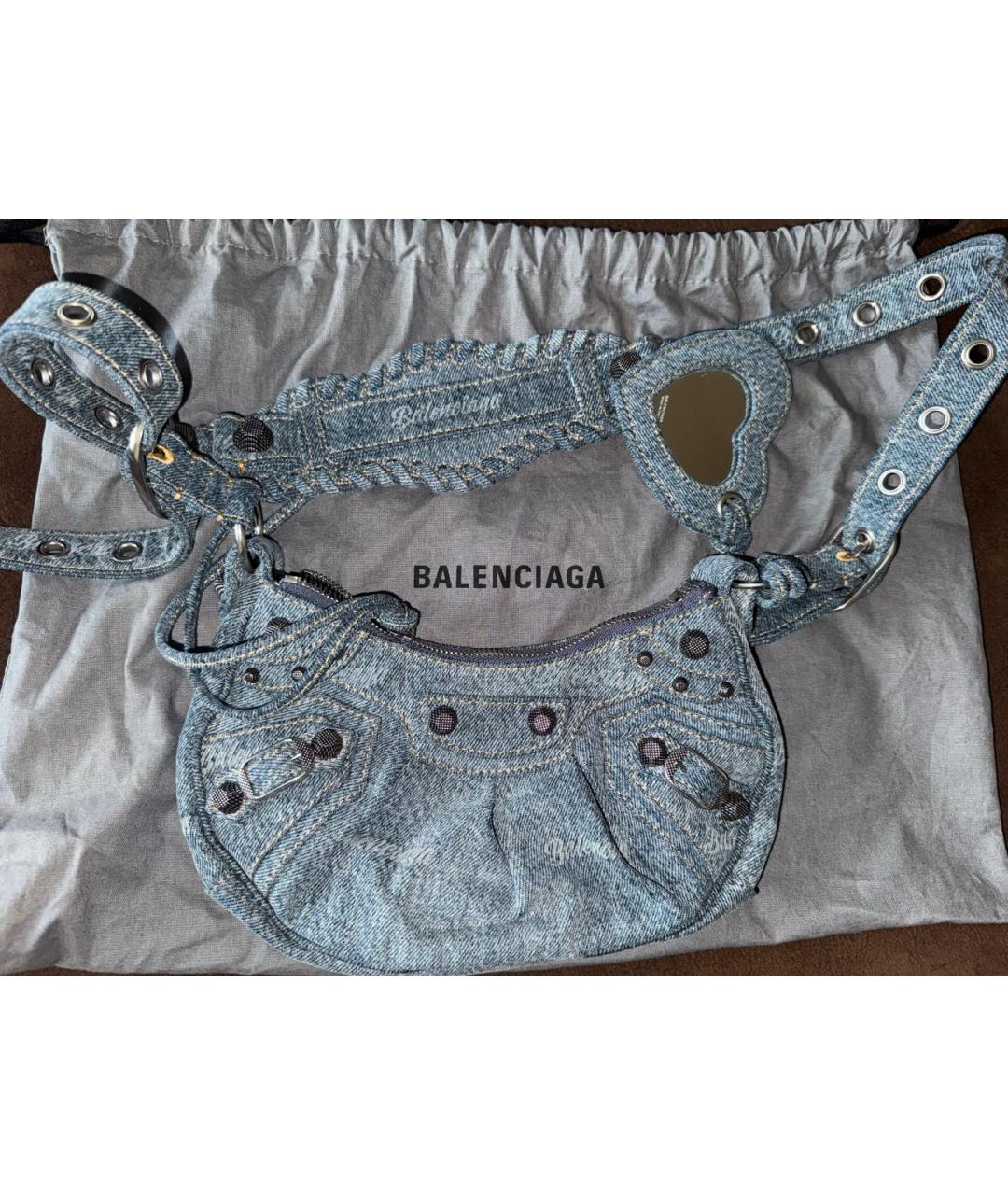 BALENCIAGA Голубая деним сумка через плечо, фото 3